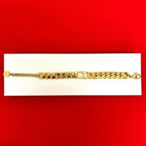 Dior Christian Dances Etoile Bracelet CD Logo Chain Gold